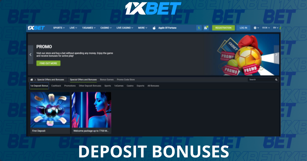 1xBet Deposit bonuses