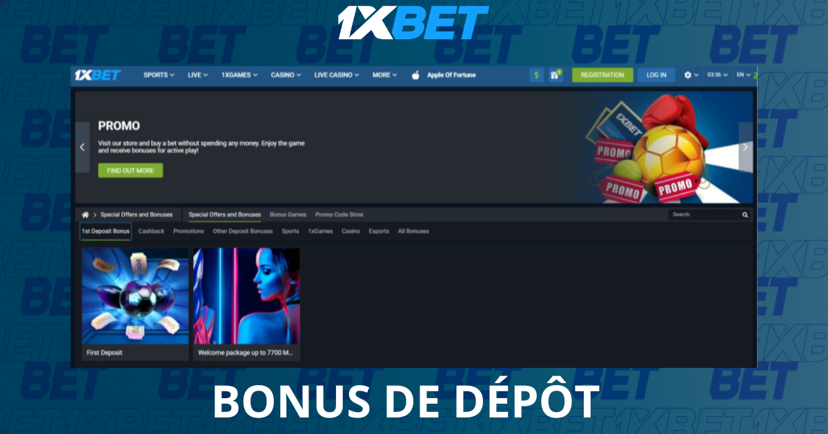 Bonus de dépôt 1xbet